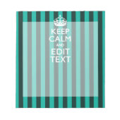 Bloc-note Restez calme sur les tons turquoise (Devant)