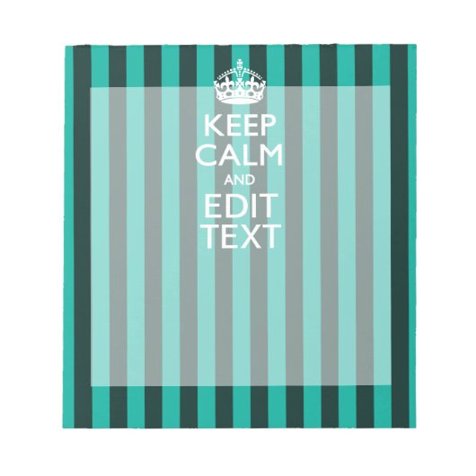 Bloc-note Restez calme sur les tons turquoise (Devant)
