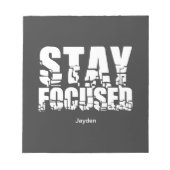Bloc-note Restez focalisé Motivational Phrase avec la typogr (Devant)