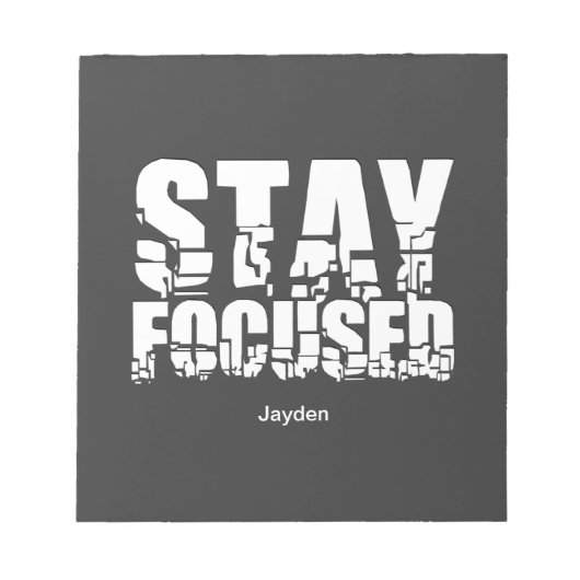 Bloc-note Restez focalisé Motivational Phrase avec la typogr (Devant)