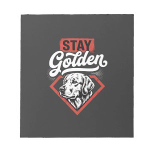 Bloc-note Restez Golden Golden Retriever Rétro Chien