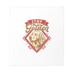 Bloc-note Restez Golden Retriever Chien Diamant Rouge_1