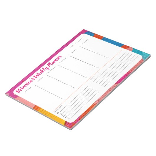 Bloc-note Résumé Conception Weekly Planner Personnaliser (Incliné)