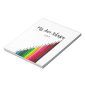 Bloc-note Retour à l'école crayons couleur ajouter nom class (Tourné)