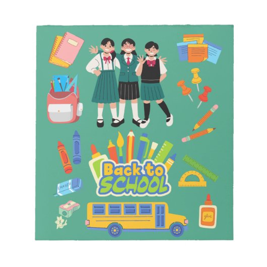 Bloc-note Retour à l'école Fournitures tendance (Devant)
