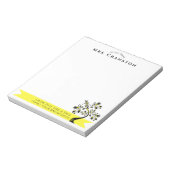 Bloc-note Retour À L'École Professeur Jaune Arbre Floral Per (Tourné)