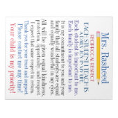 Bloc-note Retour à l'engagement scolaire envers les parents (Devant)