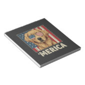 Bloc-note Retriever doré vintage drapeau 'Merica (Incliné)