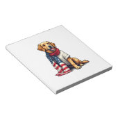 Bloc-note Retriever Golden avec drapeau américain gravé pour (Incliné)