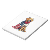 Bloc-note Retriever Golden avec drapeau américain gravé pour (Tourné)