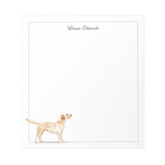 Bloc-note Retriever Labrador jaune gris Border Personnalisé (Devant)
