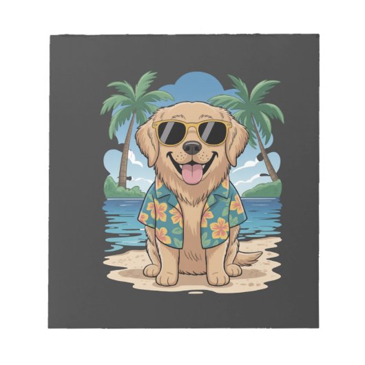 Bloc-note Retriever Tropical � Chien des Vibes de la Plage D (Devant)