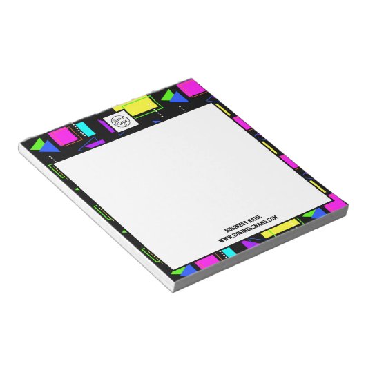 BLOC-NOTE RETRO 80S FORME MOTIF ENTREPRISE LOGO (Incliné)