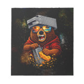 Bloc-note Retro Bear With Cheese Grater Hat and Sunglasses (Devant)