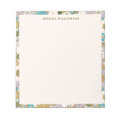 Bloc-note Retro Boho Turquoise Brown Floral Cute Baby shower (Devant)