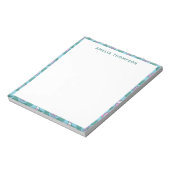 Bloc-note Retro Boho Turquoise Floral Motif Motif Personnali (Tourné)