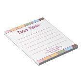 Bloc-note Rétro Coloré Votre Nom Ligné (Incliné)