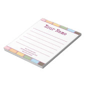 Bloc-note Rétro Coloré Votre Nom Ligné (Tourné)