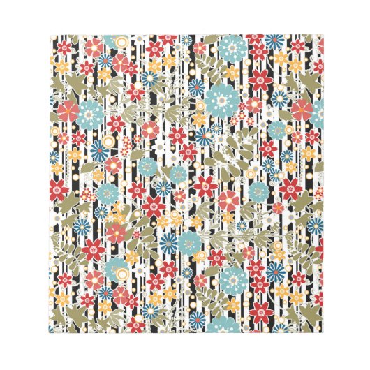 Bloc-note Rétro, floral rétro (Devant)