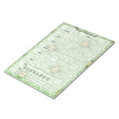 Bloc-note Retro Green Floral Food Journal Journal Repas tend (Incliné)