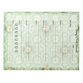 Bloc-note Retro Green Floral Food Journal Journal Repas tend (Devant)