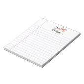 Bloc-note Retro Pencil Bow Custom Teacher Appreciation (Tourné)