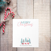 Bloc-note Retro Père Noël Reindeer Winter Forest Nom de Noël