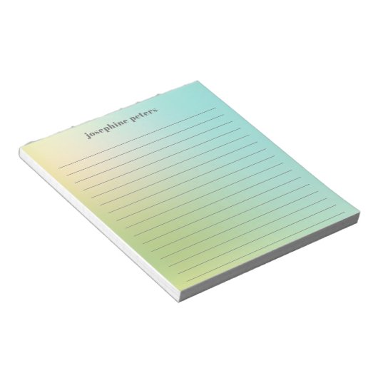 Bloc-note Retro personnalisé Pastel Mint Green Gradient (Incliné)