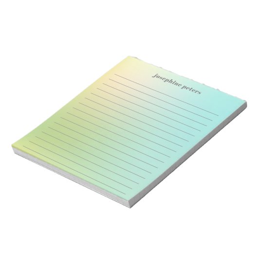 Bloc-note Retro personnalisé Pastel Mint Green Gradient (Tourné)
