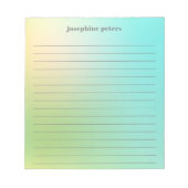 Bloc-note Retro personnalisé Pastel Mint Green Gradient (Devant)
