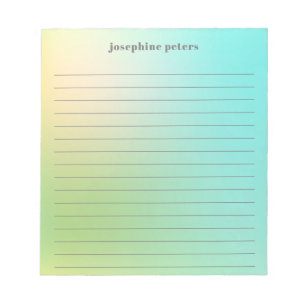Bloc-note Retro personnalisé Pastel Mint Green Gradient