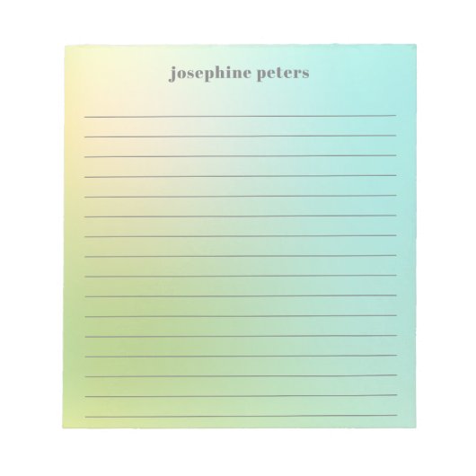 Bloc-note Retro personnalisé Pastel Mint Green Gradient (Devant)