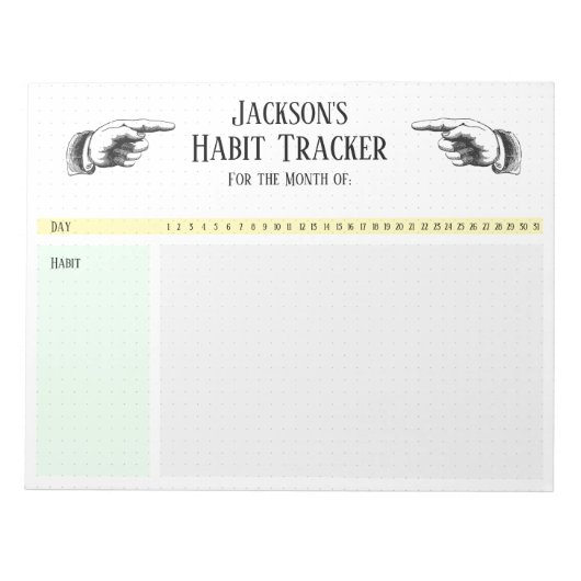 Bloc-note Retro Pointing Hands Habit Tracker (Devant)