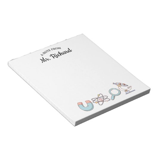 Bloc-note Retro Science Fournitures Science Enseignant Cadea (Incliné)