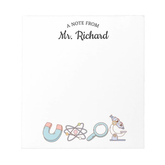 Bloc-note Retro Science Fournitures Science Enseignant Cadea (Devant)