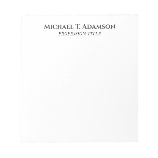 Bloc-note Retro Style Elegant Plain Simple Black & White (Devant)