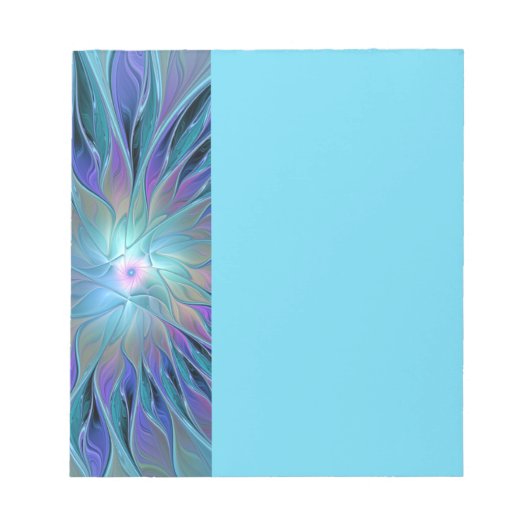 Bloc-note Rêve de Fleur Violette Bleue Art Fractal Abstrait (Devant)
