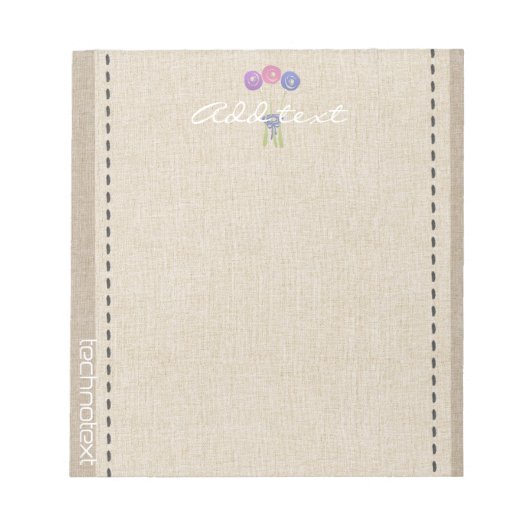 Bloc-note Rêve Rose Linge Look Ajouter Gardener de texte (Devant)