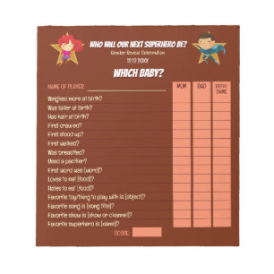 Bloc-note Reveillez le genre Superhero mignon bleu rose roug
