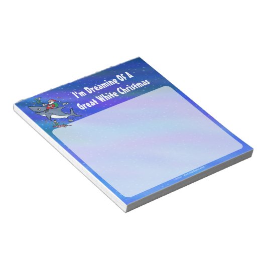 Bloc-note Rêver D'Un Grand Noël De Requin Blanc (Incliné)