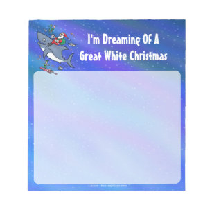 Bloc-note Rêver d'un Noël avec un grand requin blanc