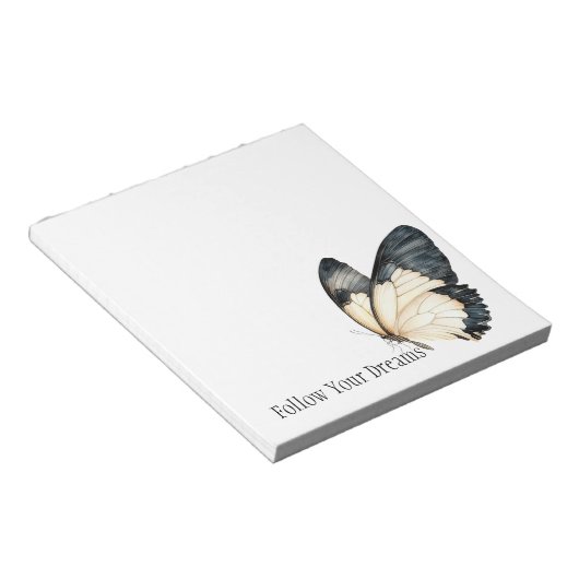 Bloc-note Rêves de papillon noir de crème (Incliné)