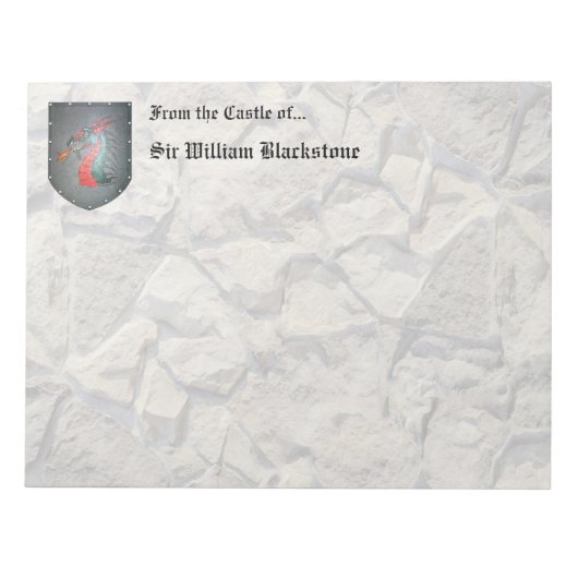 Bloc-note Revêtement de pierre de Dragon du Bouclier métalli (Devant)