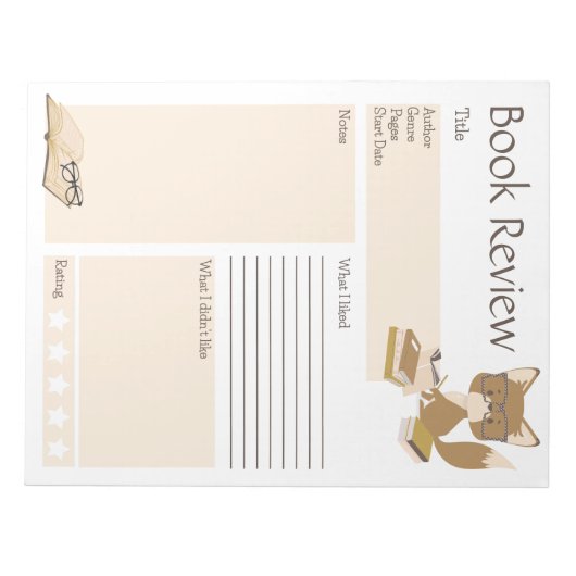 Bloc-note Revue de livre Reading Fox (Devant)