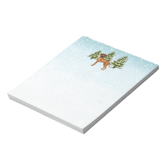 Bloc-note Rhodesian Ridgeback Lion Dog Snowy Winter Forest (Tourné)