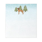 Bloc-note Rhodesian Ridgeback Lion Dog Snowy Winter Forest (Devant)