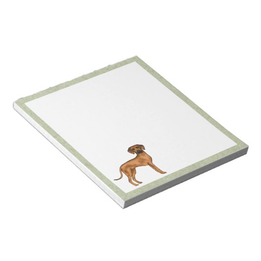 Bloc-note Rhodesian Ridgeback mignon Chien Lion Africain Ver (Incliné)