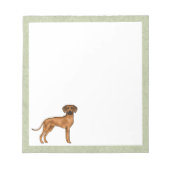 Bloc-note Rhodesian Ridgeback mignon Chien Lion Africain Ver (Devant)