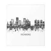 Bloc-note Richmond Virginia Skyline BW (Devant)
