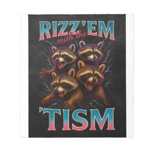Bloc-note Rizz Em avec le Tism Meme Autisme Drôle Raton Lave